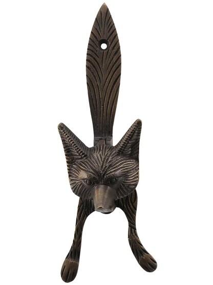 Fox Door Knocker in Antique Brass.